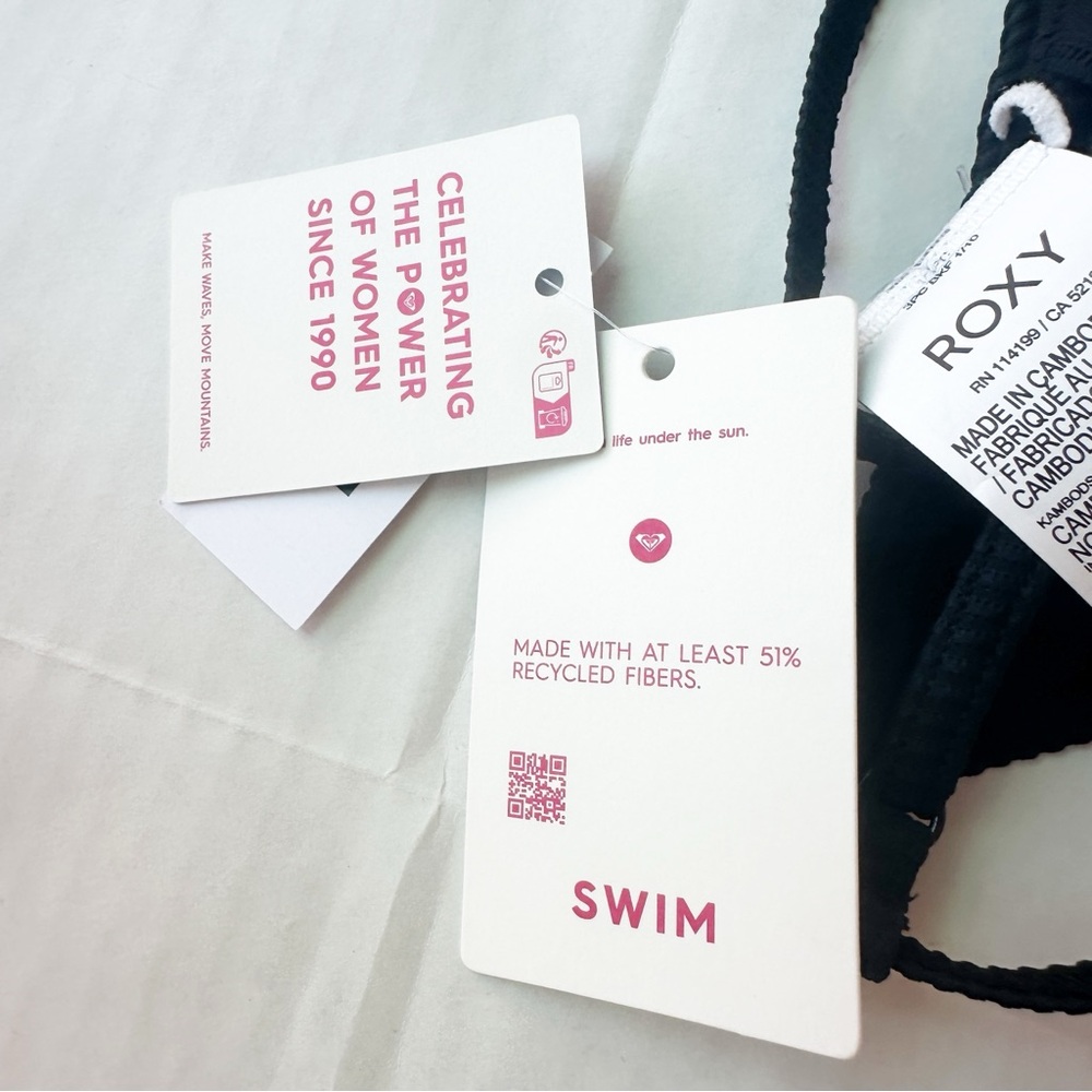 Roxy Black Ribbed Triangle Bikini Top - Picture 16 of 16
